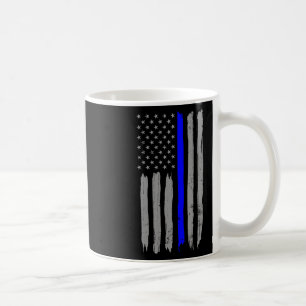Taza De Café Vintage Thin Blue Line: Apoyo Policial A Usa Fl