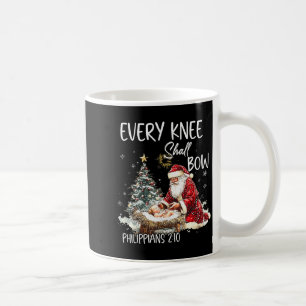 Taza De Café Vintage Toda Rodilla Se Doblará Santa Claus Religi