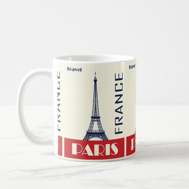 Taza De Café Vintage Travel Pars Francia (Izquierda)