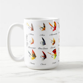 Taza De Café Vintage Trout Fly Fishing Flies Coffee Mug