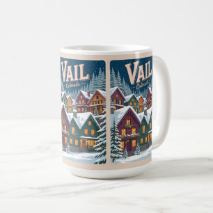 Taza De Café vintage Vail colorado exterior invierno nieve esqu