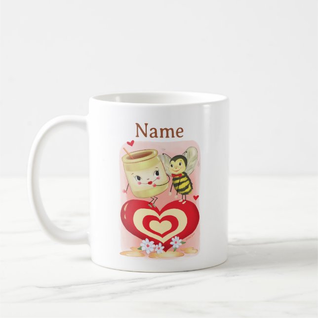 Taza De Café Vintage Valentine Honey Bee Mug (Izquierda)