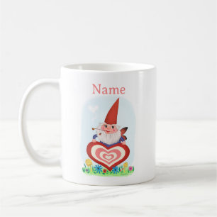 Taza De Café Vintage Valentine Spring Fairy Gnome Mug
