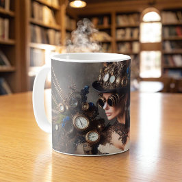 Taza De Café Vintage Victorian Steampunk Clockwork Time Lady