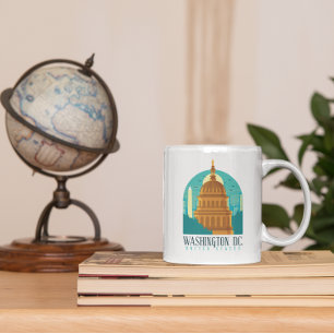 Taza De Café Vintage Washington D.C. United States Capitol
