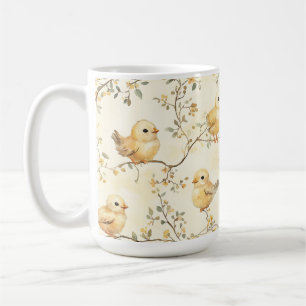 Taza De Café Vintage Watercolor Bebé Chicas y Primavera Floral
