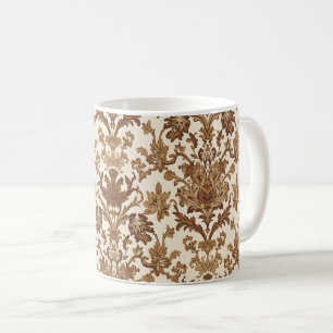 Taza De Café Vintage William Morris Veneciano Floral Marrón Bla