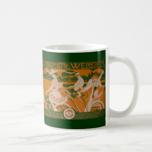Taza De Café Vintage Woman Ciclismo con Cupido
