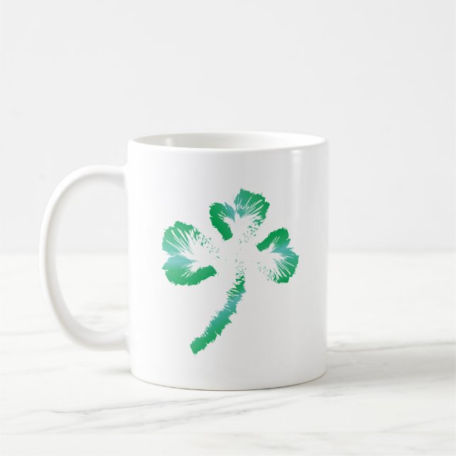 Taza De Café Vintge Shamrock Leaf, San Patricio (Izquierda)