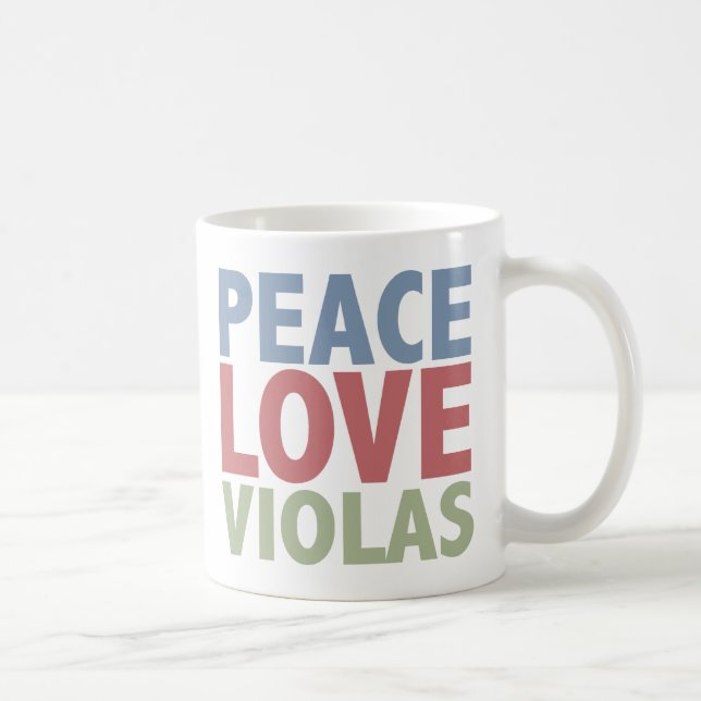 Taza De Café Violas del amor de la paz (Derecha)