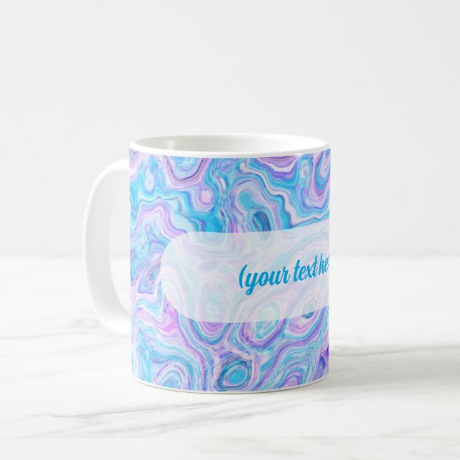 Taza De Café Violet Blue Marble Texture Abstract Liquid Paint (Anverso izquierdo)