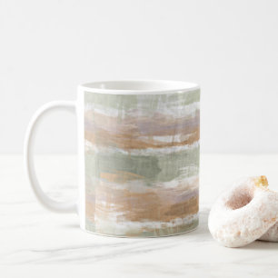 Taza De Café Violet naranja blanco rayas acuarela verde salvia