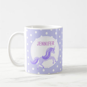 Taza De Café Violet Unicorn Mug para niños