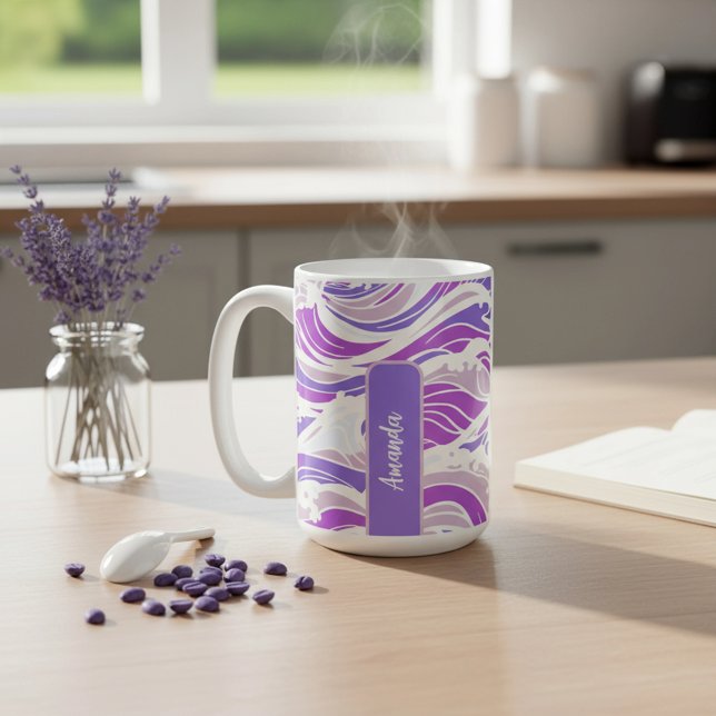 Taza De Café Violet Wave Pattern (Subido por el creador)