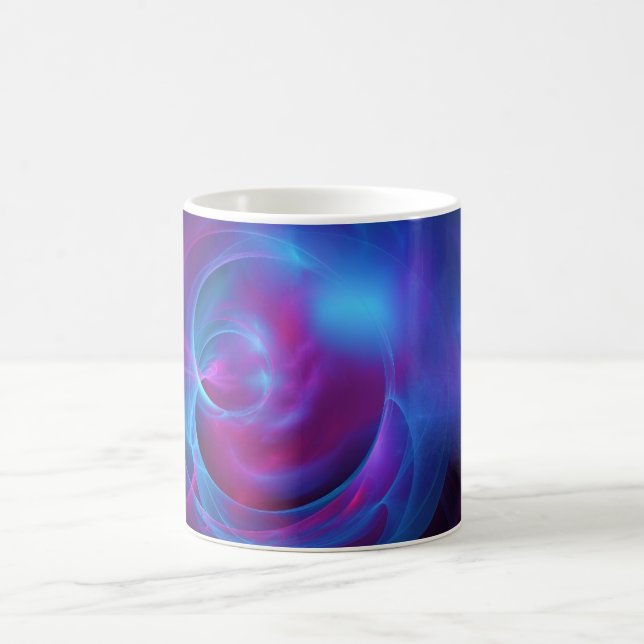 Taza De Café Violeta azul y fractura cósmica rosa (Centro)