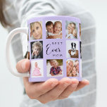 Taza De Café Violeta de lavanda colectora de fotos de madre<br><div class="desc">Un regalo para tu madre, celebrando su vida con un collage de 14 fotos. Texto negro: La mejor mamá de todos los tiempos. Personalice y utilice sus propias fotos de ella, sus hijos, esposo, mascotas, amigos. Fondo violeta de moda, de color lavanda. Perfecto como regalo del Día de la Madre,...</div>