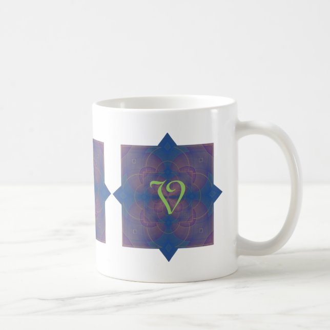 Taza De Café Violeta Kaleidoscope Mandala (Derecha)