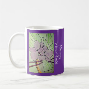 Taza De Café Violetas de Casa Floreciendo