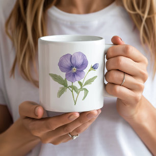Taza De Café Violets Flower Flower de febrero
