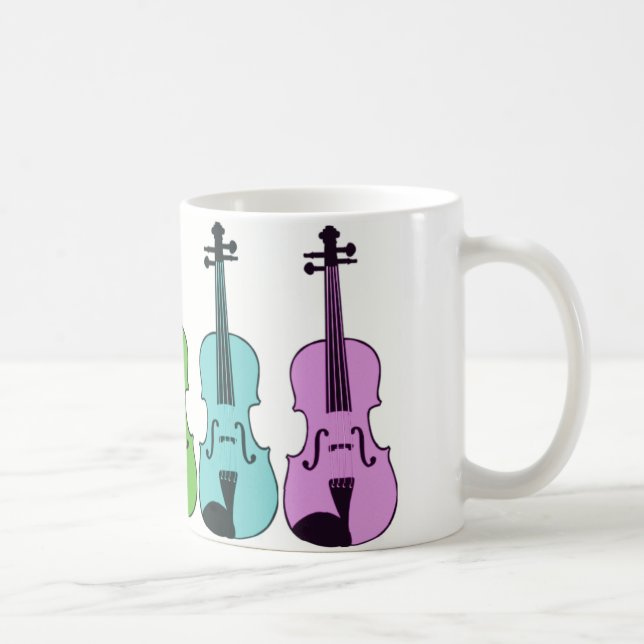 Taza De Café Violín colorido (Derecha)