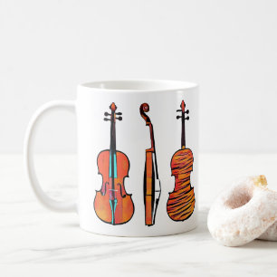 Taza De Café violín de instrumentos musicales originales arte