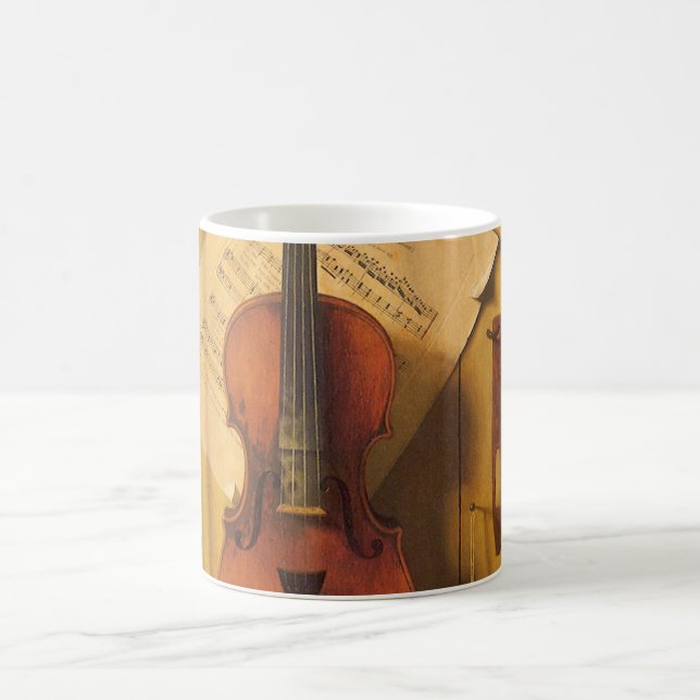 Taza De Café Violín de la vida muerta y música de William Harne (Centro)