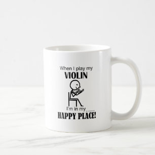 Taza De Café Violin, estoy en mi lugar feliz