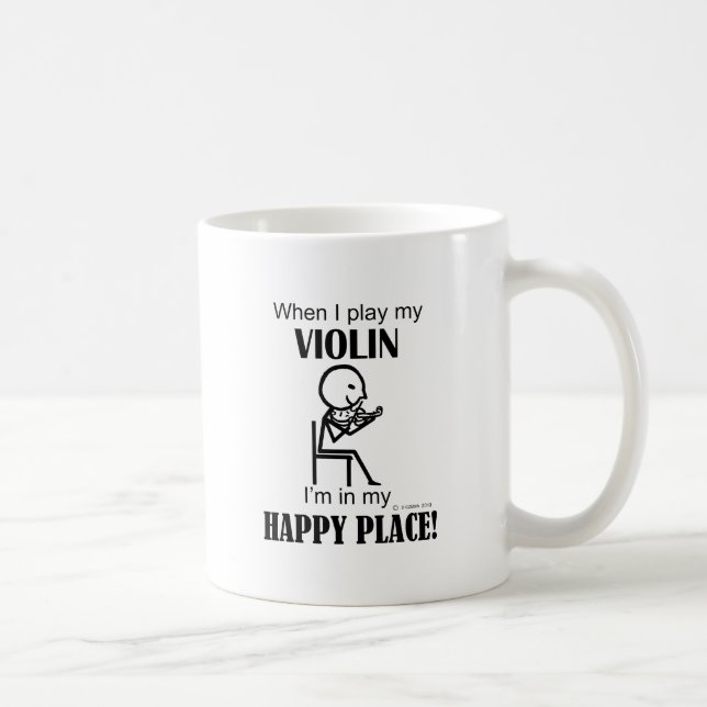 Taza De Café Violin, estoy en mi lugar feliz (Derecha)