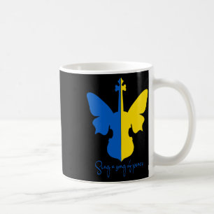 Taza De Café Violín Mariposa Ucraniana Paz En Ucrania Música