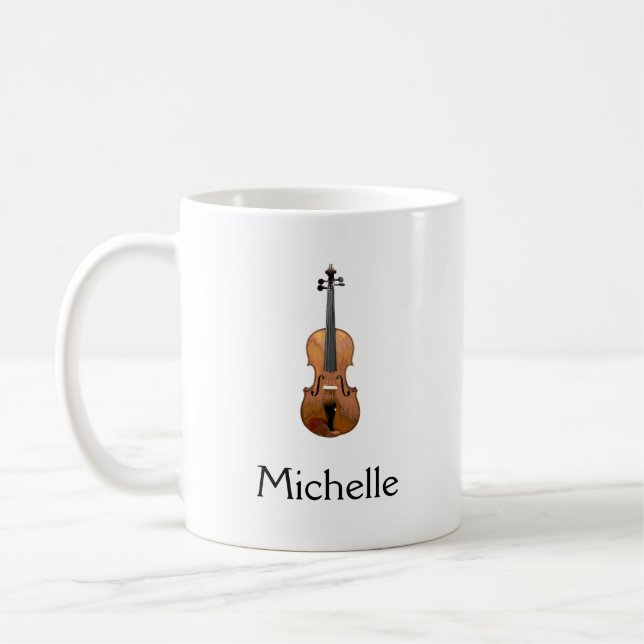 Taza De Café Violin musical personalizado (Izquierda)