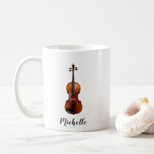 Taza De Café Violín musical vintage personalizado