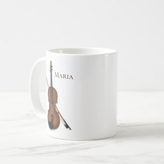 Taza De Café Violin o Viola con Personalizado de música clásica (Anverso izquierdo)
