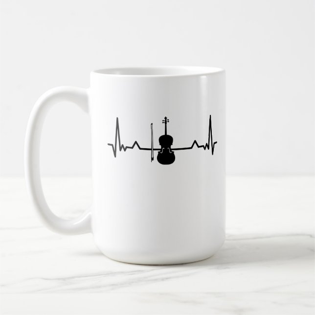 Taza De Café Violin Viola Cello Heartbeat Gratis (Izquierda)