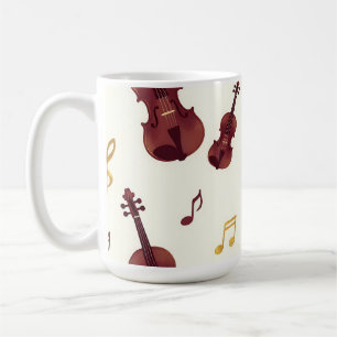 Taza De Café Violines Musicales Patrón Sin Costuras