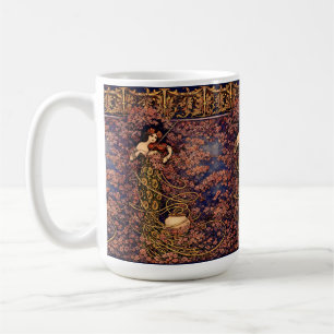 Taza De Café Violinista Art Nouveau entre flores – Floral Vinta