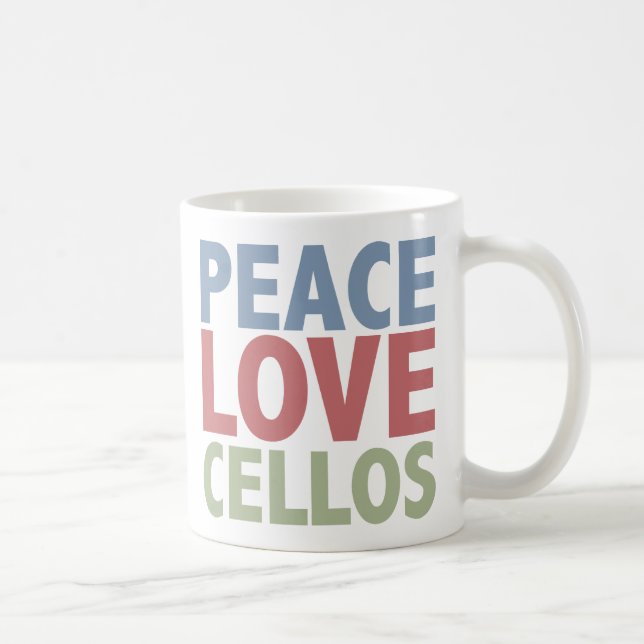 Taza De Café Violoncelos del amor de la paz (Derecha)