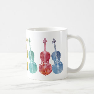 Taza De Café Violoncelos multicolores