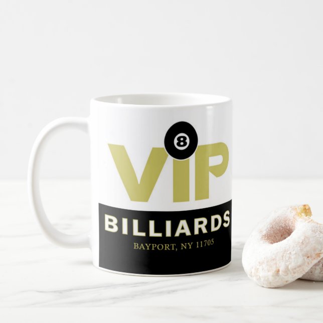 Taza De Café VIP Billiards Custom Coffee Mug (Con donut)