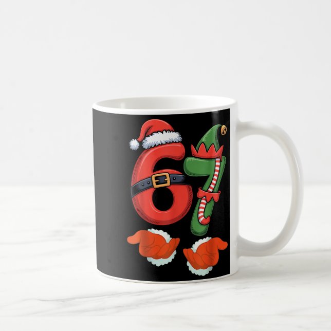 Taza De Café Viral 67 Christmas 67 Meme Santa Elf - Six Seven S (Derecha)