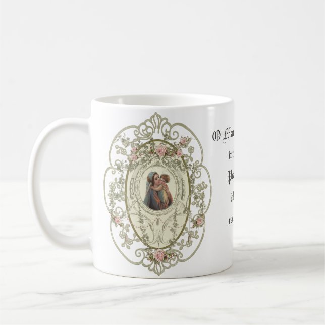 Taza De Café Virgen Católica María Oración Jesús Religioso (Izquierda)
