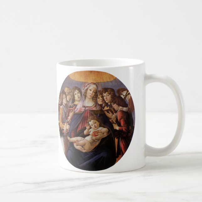 Taza De Café Virgen con el Niño y ángeles de Sandro Botticelli (Derecha)
