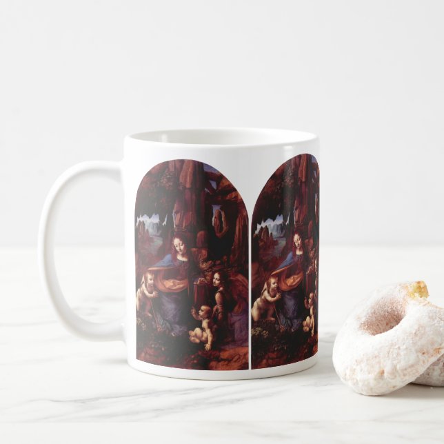 Taza De Café Virgen de las Rocas de Leonardo da Vinci (Con donut)