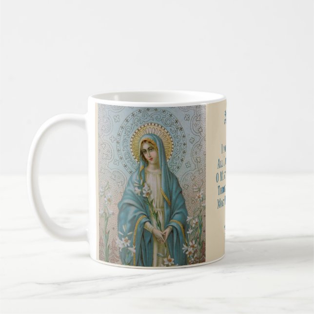 Taza De Café Virgen María bendecido con el lirio (Izquierda)