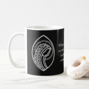 Taza De Café Virgen María Bendita Católica Encaje Blanco sobre 