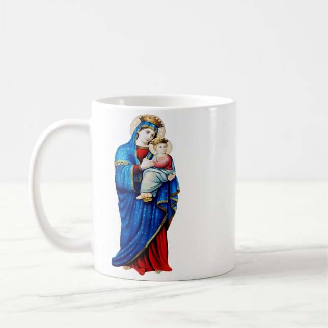 Taza De Café Virgen María con el Niño Jesús (Izquierda)
