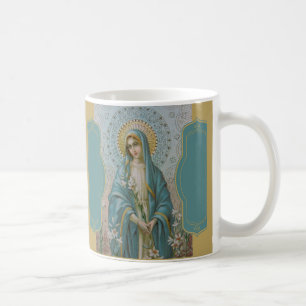 Taza De Café VIRGEN MARÍA de avenida MARIA con los LIRIOS