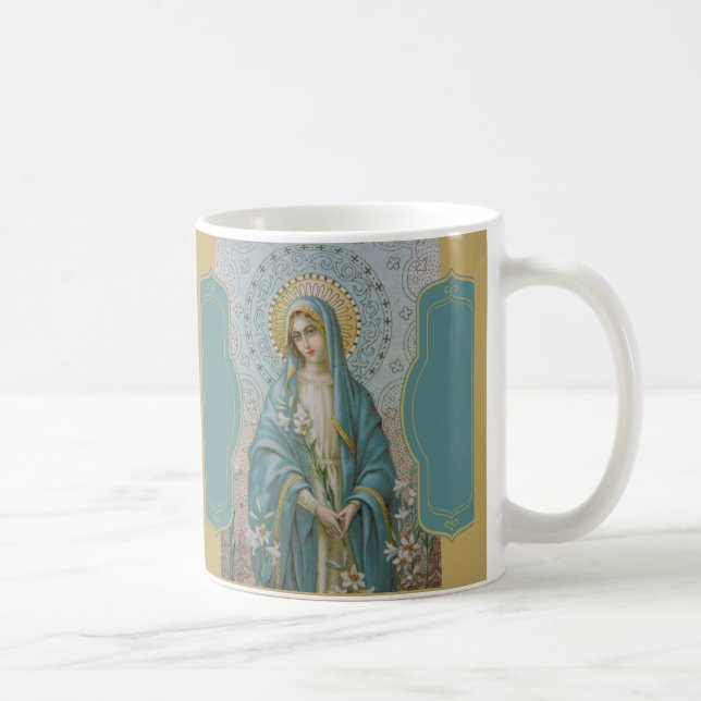 Taza De Café VIRGEN MARÍA de avenida MARIA con los LIRIOS (Derecha)