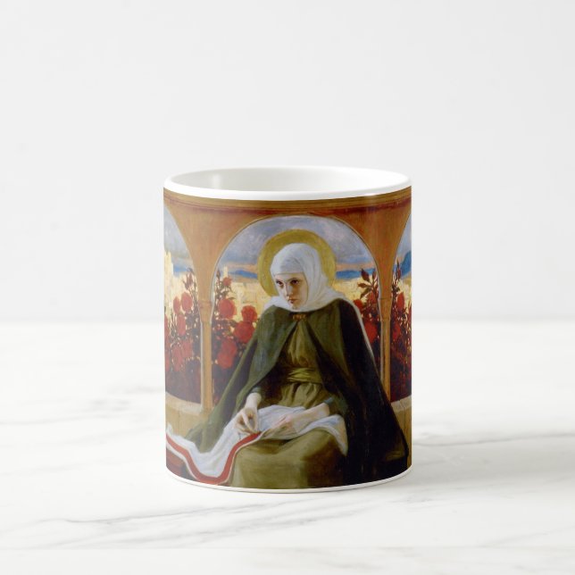 Taza De Café Virgen María en el Jardín Rosa (Albert Edelfelt) (Centro)