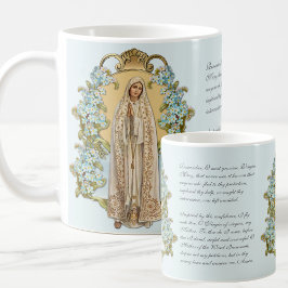 Taza De Café Virgen María Floral Dama Religiosa De Fátima