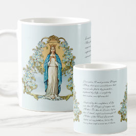 Taza De Café Virgen María Floral Dama Religiosa De Knock